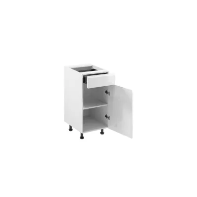 ARBOR Unterschrank mit Schublade – Breite 40 cm, Hochglanzweiß/Weiß, rechte Ausführung