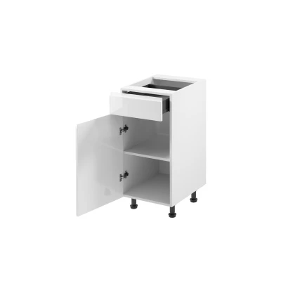 ARBOR Unterschrank mit Schublade – Breite 40 cm, Hochglanzweiß/Weiß, linke Ausführung