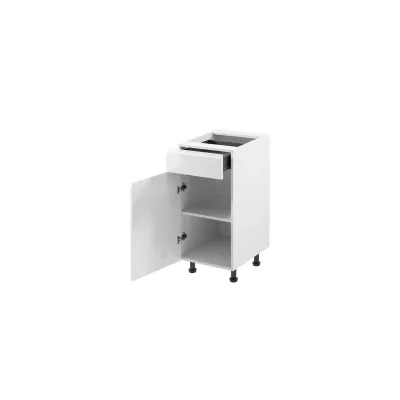 ARBOR Unterschrank mit Schublade – Breite 40 cm, Hochglanzweiß/Weiß, linke Ausführung