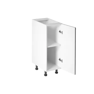ARBOR Unterschrank mit einer Tür – Breite 30 cm, glänzend grau/weiß, rechte Ausführung