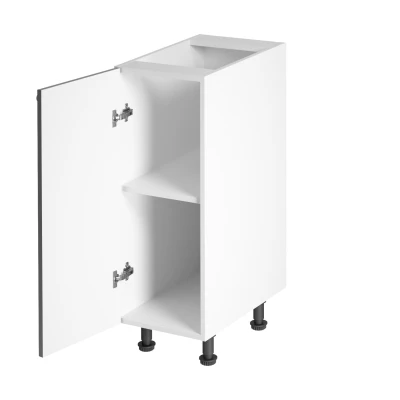 ARBOR Unterschrank mit einer Tür – Breite 30 cm, Hochglanzgrau/Weiß, Ausführung links