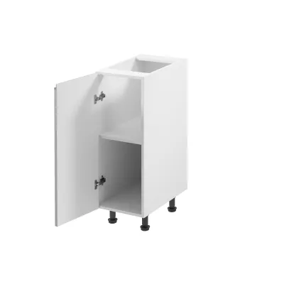 ARBOR Unterschrank mit einer Tür – Breite 30 cm, Hochglanzweiß/Weiß, Ausführung links