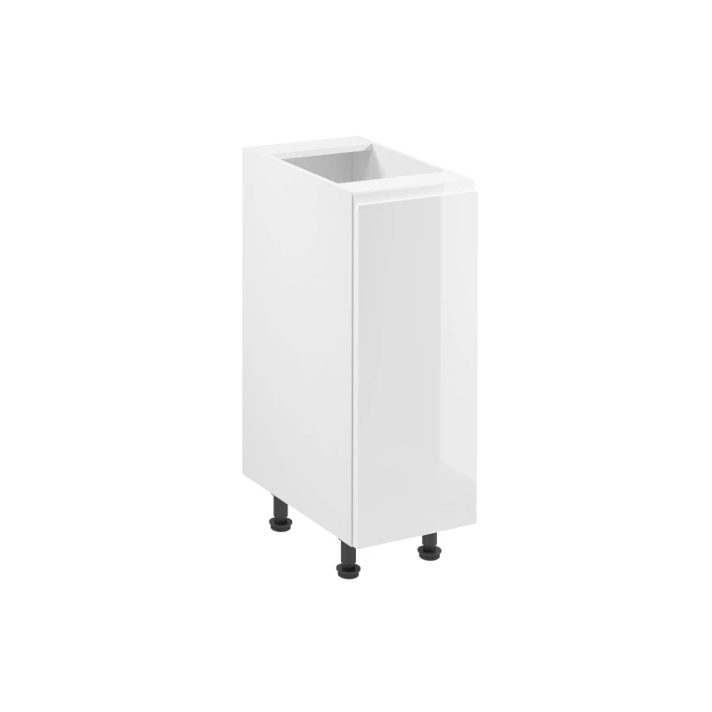 ARBOR Unterschrank mit einer Tür – Breite 30 cm, Hochglanzweiß/Weiß, Ausführung links