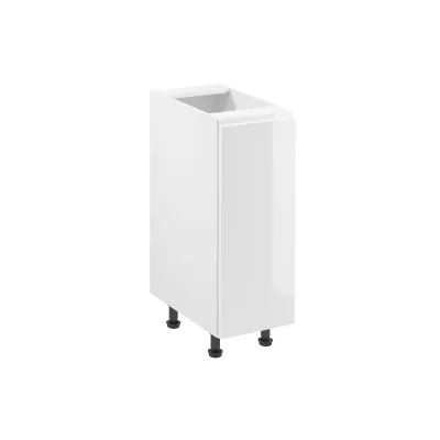 ARBOR Unterschrank mit einer Tür – Breite 30 cm, Hochglanzweiß/Weiß, Ausführung links