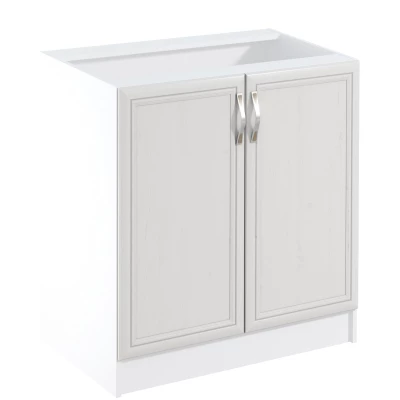 Unterschrank SILVARA mit zwei Türen – Breite 80 cm, Kiefernholz/Weiß