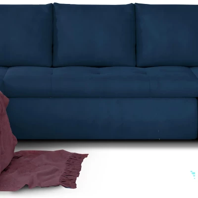 Großes Schlafsofa AURELIE – blau, linke Ausführung
