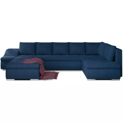 Großes Schlafsofa AURELIE – blau, linke Ausführung