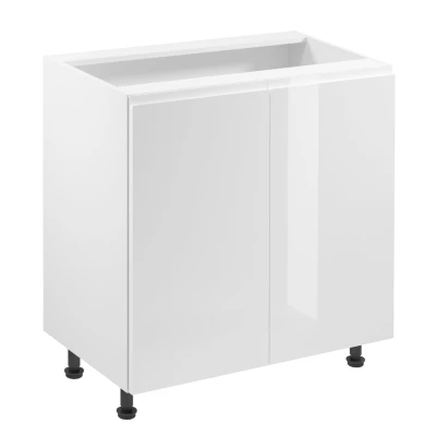 ARBOR Unterschrank mit zwei Türen – Breite 80 cm, Hochglanzweiß / Weiß