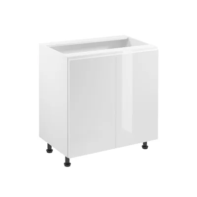 ARBOR Unterschrank mit zwei Türen – Breite 80 cm, Hochglanzweiß / Weiß