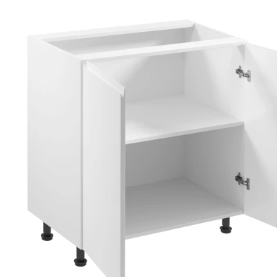 ARBOR Unterschrank mit zwei Türen – Breite 80 cm, Hochglanzweiß / Weiß