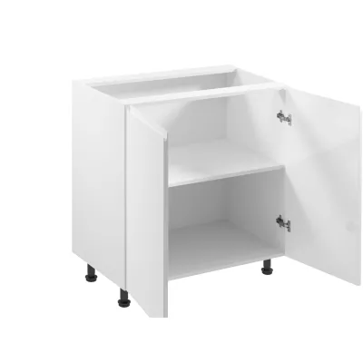 ARBOR Unterschrank mit zwei Türen – Breite 80 cm, Hochglanzweiß / Weiß