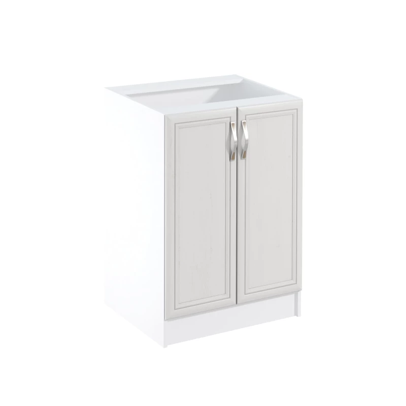 Unterschrank SILVARA mit zwei Türen – Breite 60 cm, Kiefernholz/Weiß