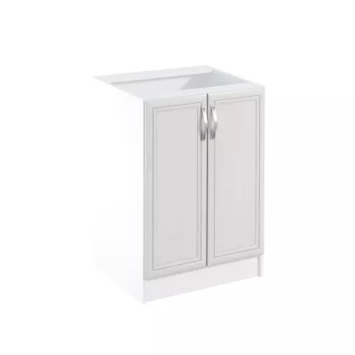 Unterschrank SILVARA mit zwei Türen – Breite 60 cm, Kiefernholz/Weiß