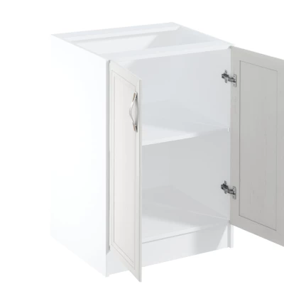 Unterschrank SILVARA mit zwei Türen – Breite 60 cm, Kiefernholz/Weiß