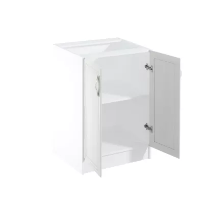 Unterschrank SILVARA mit zwei Türen – Breite 60 cm, Kiefernholz/Weiß