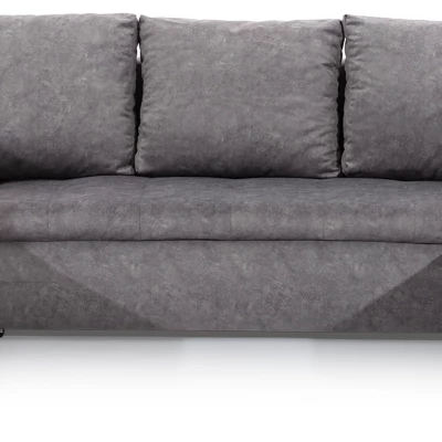Großes Schlafsofa AURELIE – graues Kunstleder, Echtleder
