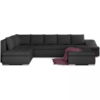 Großes Schlafsofa AURELIE – dunkelgrau, echtes Design
