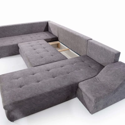 Großes Schlafsofa AURELIE - grau, echtes Design