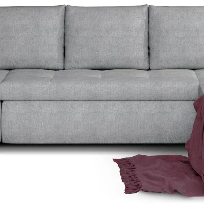 Großes Schlafsofa AURELIE – hellgrau, echtes Design
