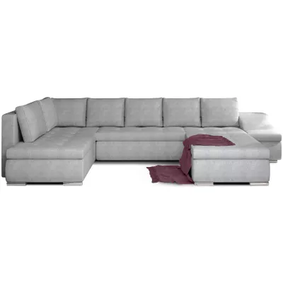 Großes Schlafsofa AURELIE – hellgrau, echtes Design