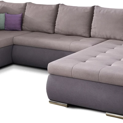 Großes Schlafsofa AURELIE – hellrosa/lila, echtes Design