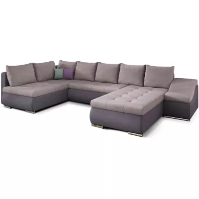 Großes Schlafsofa AURELIE – hellrosa/lila, echtes Design