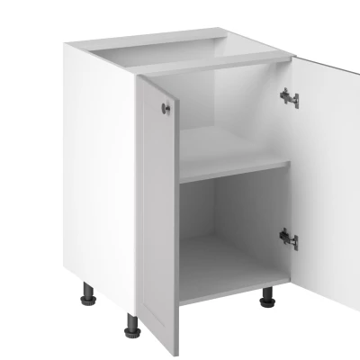LUMEA Unterschrank mit zwei Türen – Breite 60 cm, grau/weiß