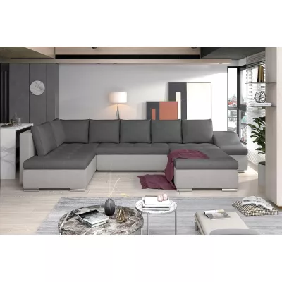 Großes Schlafsofa AURELIE – dunkelgrau/grau, echtes Design