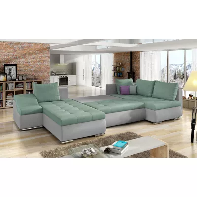 Großes Schlafsofa AURELIE – dunkelgrau/grau, echtes Design