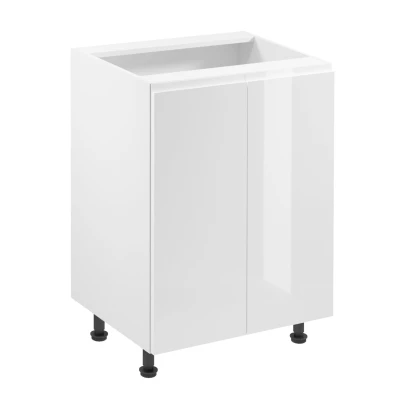 ARBOR Unterschrank mit zwei Türen – Breite 60 cm, Hochglanzweiß / Weiß