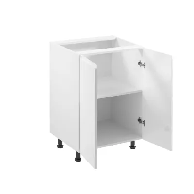 ARBOR Unterschrank mit zwei Türen – Breite 60 cm, Hochglanzweiß / Weiß