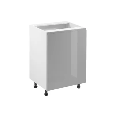 ARBOR Unterschrank mit einer Tür – Breite 60 cm, glänzend grau/weiß, rechte Ausführung