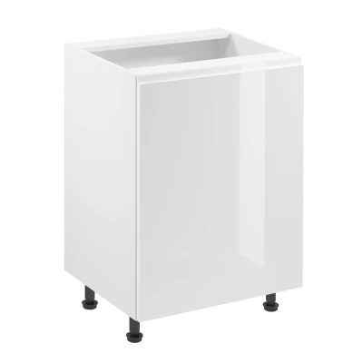 ARBOR Unterschrank mit einer Tür – Breite 60 cm, Hochglanzweiß/Weiß, rechte Ausführung