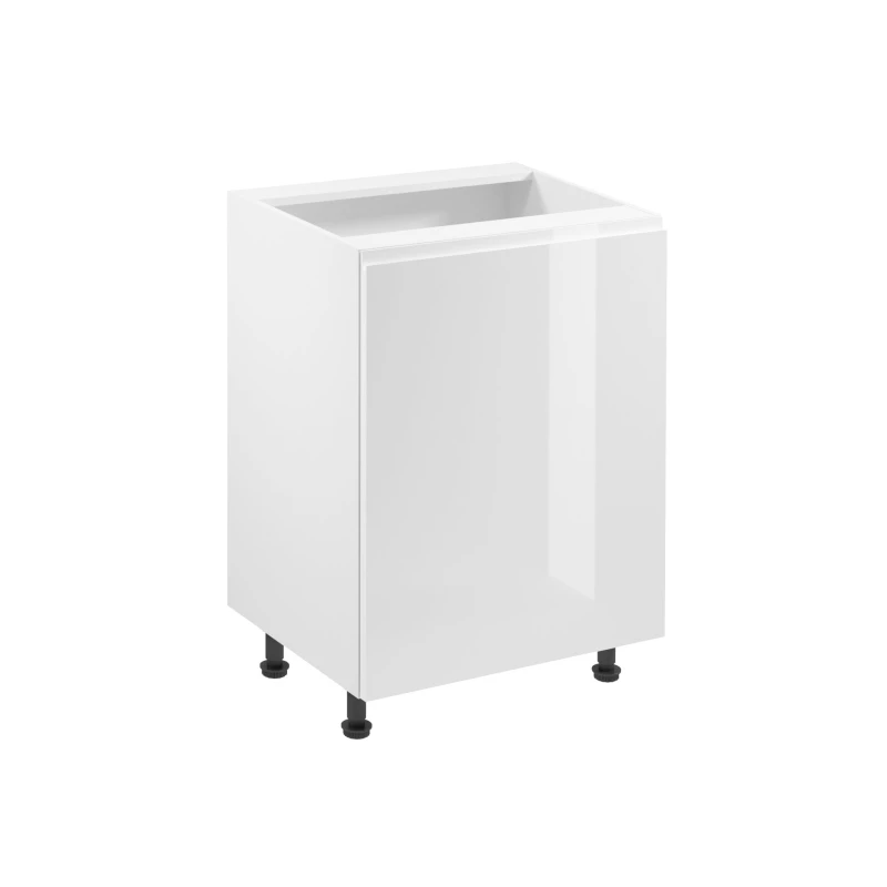 ARBOR Unterschrank mit einer Tür – Breite 60 cm, Hochglanzweiß/Weiß, rechte Ausführung