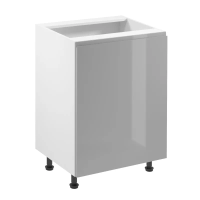 ARBOR Unterschrank mit einer Tür – Breite 60 cm, glänzend grau/weiß, Ausführung links