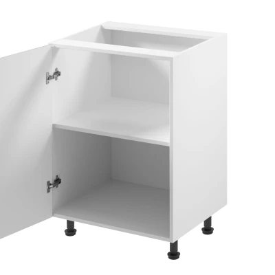 ARBOR Unterschrank mit einer Tür – Breite 60 cm, glänzend grau/weiß, Ausführung links