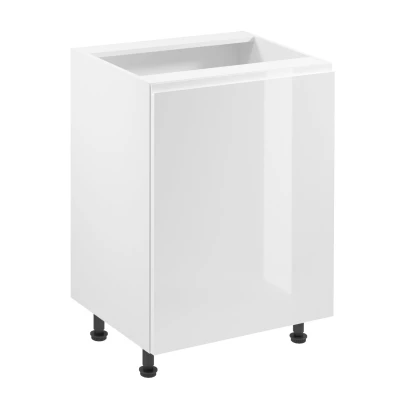 ARBOR Unterschrank mit einer Tür – Breite 60 cm, Hochglanzweiß/Weiß, Ausführung links