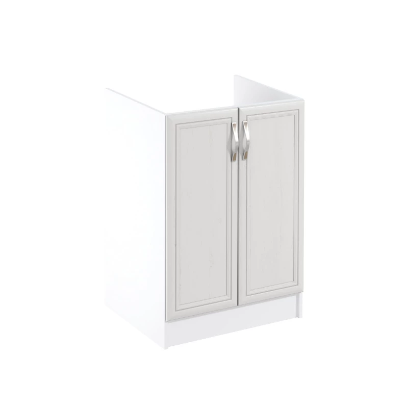Zweitüriger Spülenunterschrank SILVARA – Breite 60 cm, Kiefernholz/Weiß