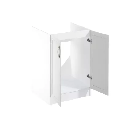 Zweitüriger Spülenunterschrank SILVARA – Breite 60 cm, Kiefernholz/Weiß