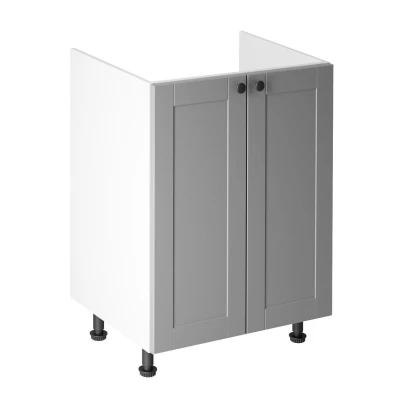 LUMEA zweitüriger Spülenunterschrank – Breite 60 cm, grau/weiß