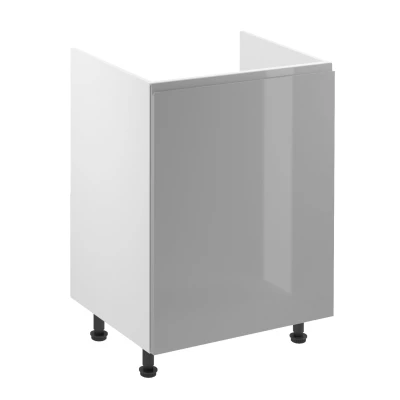 ARBOR Unterschrank für Spülbecken – Breite 60 cm, glänzend grau/weiß, rechts Ausführung