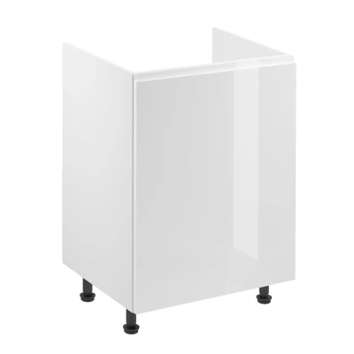 ARBOR Unterschrank für Spülbecken – Breite 60 cm, Hochglanzweiß / Weiß, rechts