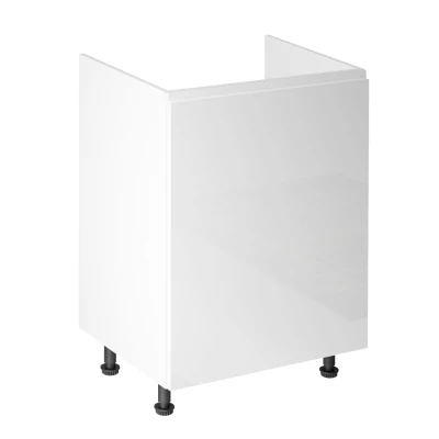 ARBOR Unterschrank für Spülbecken – Breite 60 cm, Hochglanzweiß / Weiß, Ausführung links