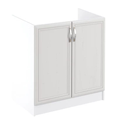 Zweitüriger Spülenunterschrank SILVARA – Breite 80 cm, Kiefernholz/Weiß