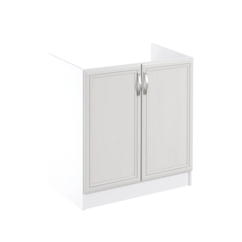 Zweitüriger Spülenunterschrank SILVARA – Breite 80 cm, Kiefernholz/Weiß