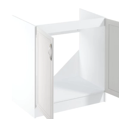Zweitüriger Spülenunterschrank SILVARA – Breite 80 cm, Kiefernholz/Weiß