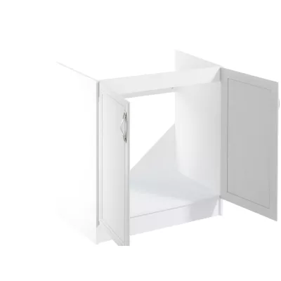 Zweitüriger Spülenunterschrank SILVARA – Breite 80 cm, Kiefernholz/Weiß