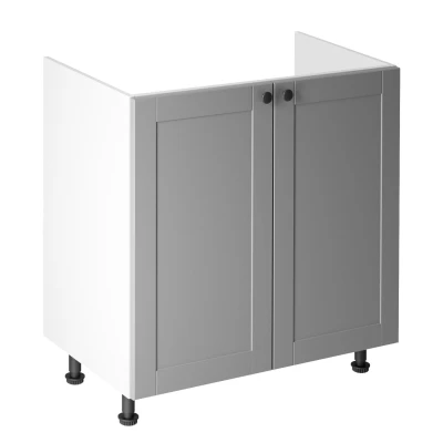 LUMEA zweitüriger Spülenunterschrank – Breite 80 cm, grau/weiß