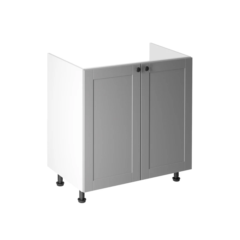 LUMEA zweitüriger Spülenunterschrank – Breite 80 cm, grau/weiß