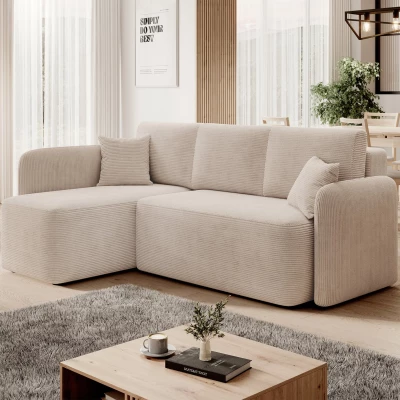 Kleine Sofagarnitur TAHLIA – hellbeige, linke Ecke